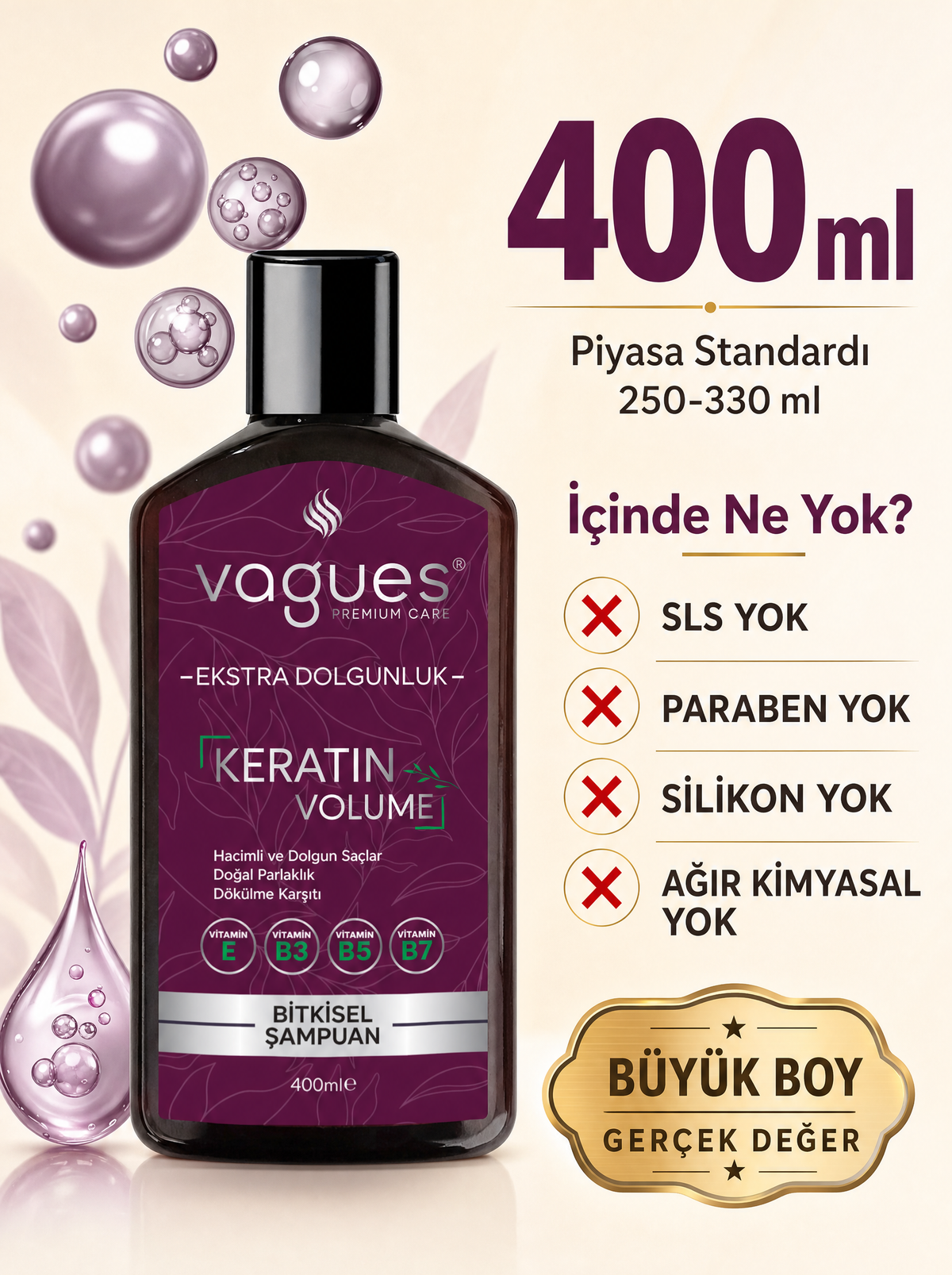 Keratin Volume 400 ml - İçinde ne yok listing görseli