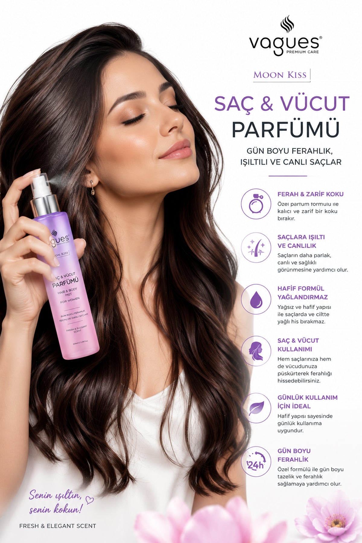 Moon Kiss Hair & Body Mist kullanım