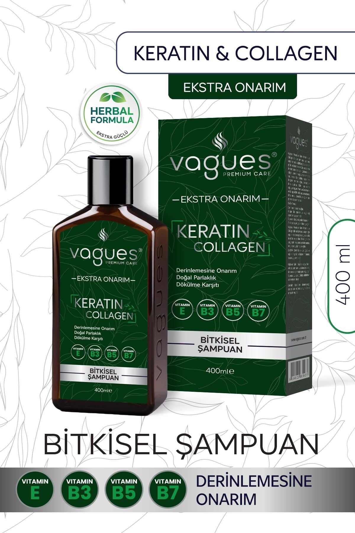 Vagues Keratin & Collagen Bitkisel Şampuan 400 ml