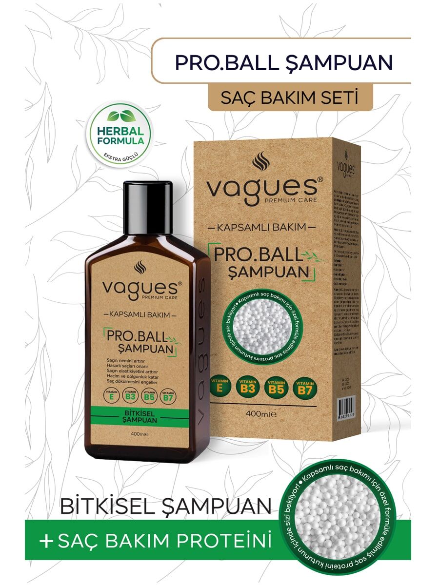 Vagues Pro.Ball Saç Proteinli Bitkisel Şampuan Seti