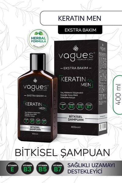 Vagues Keratin Men Erkeklere Özel Bitkisel Şampuan 400 ml