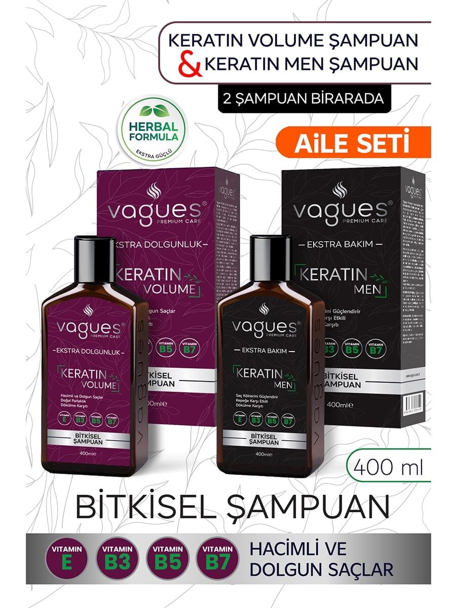 Vagues Aile Seti — Keratin Volume + Keratin Men